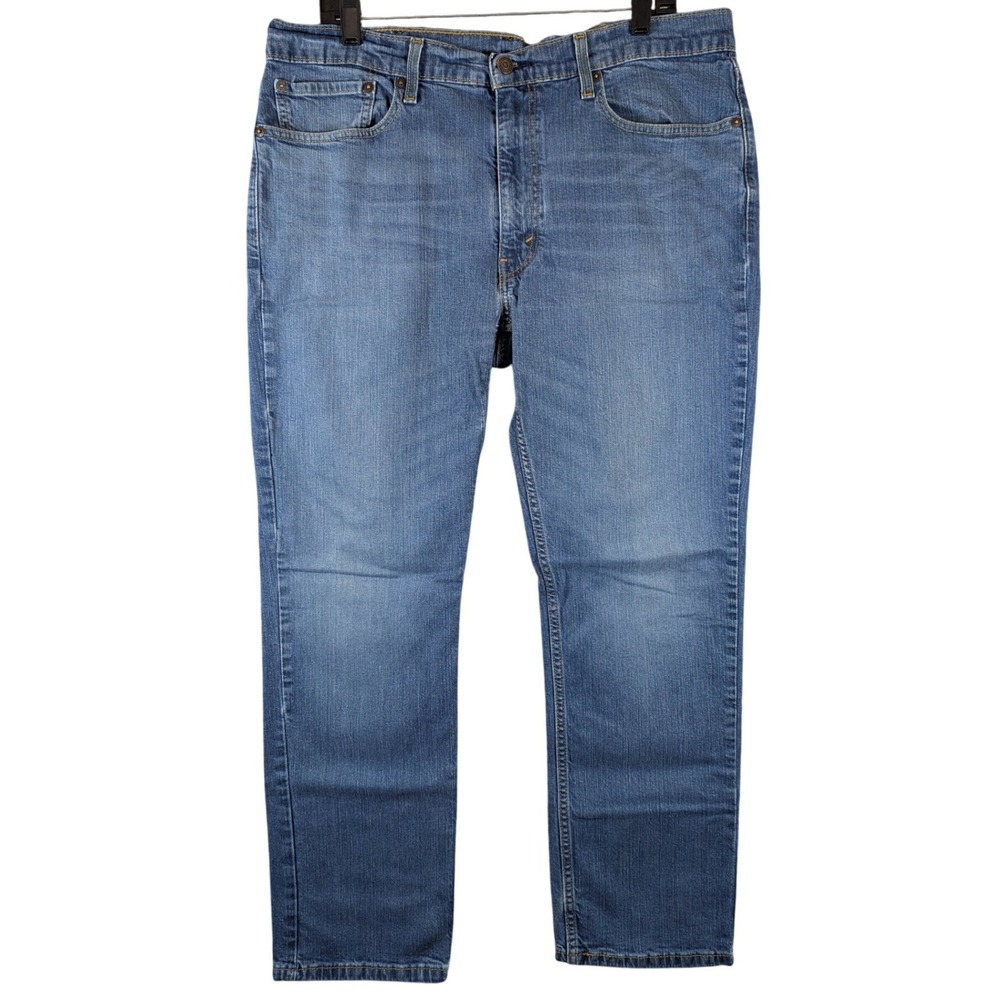 Levis 514 Straight Fit Jeans Medium‎ Wash Distressed Mens 38x30 Fits 36x28 Read*